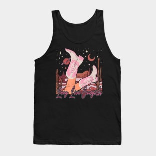 Long Live Cowgirls Outlaw Boots Cowgirl Cactus Music Tank Top